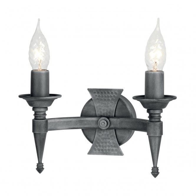 SAXON Medieval forged wrought iron double wall light