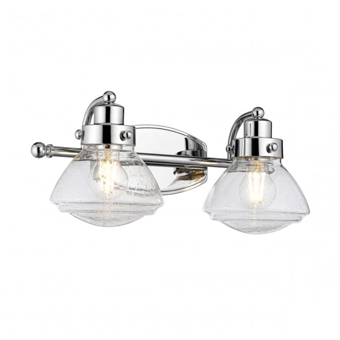 SCHOLAR 2 Light Wall Light in Polished Chrome | Bathroom Rated IP44