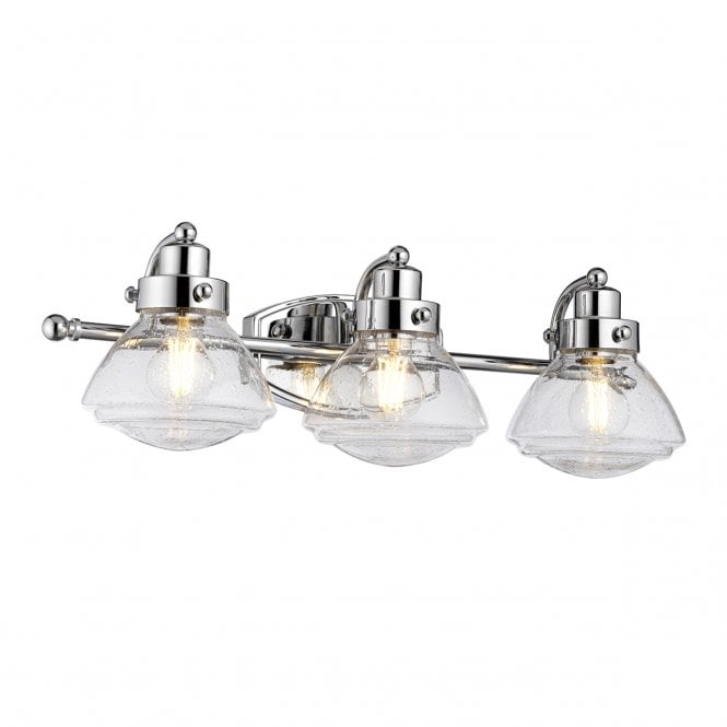 SCHOLAR 3 Light Wall Light in Polished Chrome | Bathroom Rated IP44
