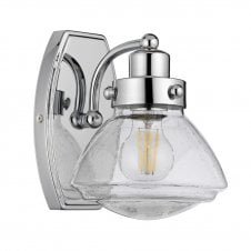 Polished Chrome Bathroom Wall Light | Single