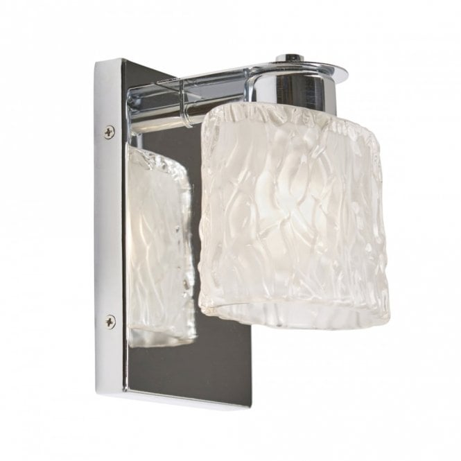 SEAVIEW polished chrome bathroom wall light with glass shade