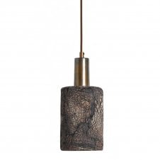 SENNA Ceramic Pendant Light 12Cm Black Clay Antique Brass
