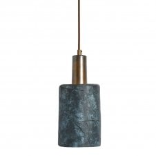 SENNA Ceramic Pendant Light 12Cm Blue Earth Antique Brass
