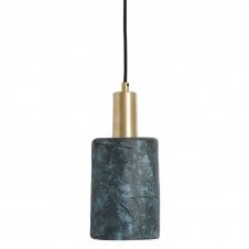 SENNA Ceramic Pendant Light 12Cm Blue Earth Satin Brass