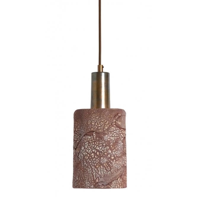 SENNA Ceramic Pendant Light 12Cm Red Iron Antique Brass