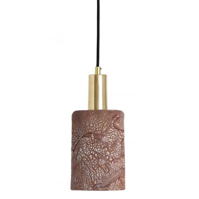 SENNA Ceramic Pendant Light 12Cm Red Iron Polished Brass
