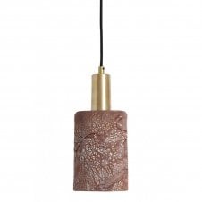 SENNA Ceramic Pendant Light 12Cm Red Iron Satin Brass