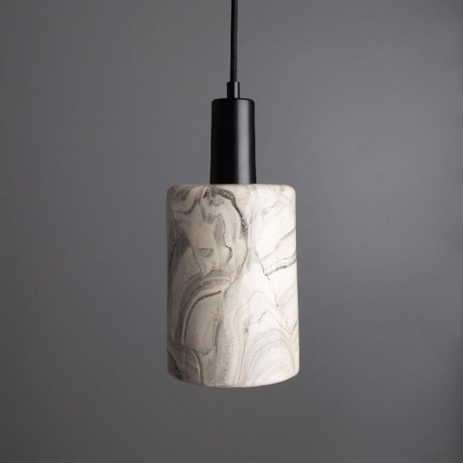 SENNA Marbled Ceramic Cylinder Ceiling Pendant