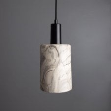 SENNA Marbled Ceramic Cylinder Ceiling Pendant