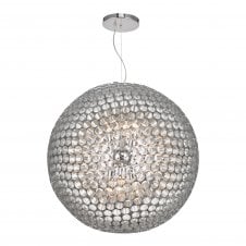Modern 6 Light Ceiling Pendant Brushed Chrome 