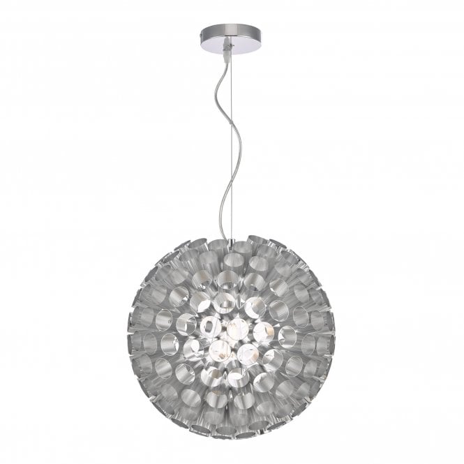 SERAFINA Ceiling Pendant Brushed Chrome Tubes Small