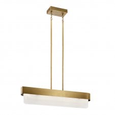 natural brass & textured glass chandelier