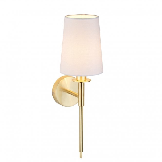 SERENE Wall light in Satin Brass with White Shade