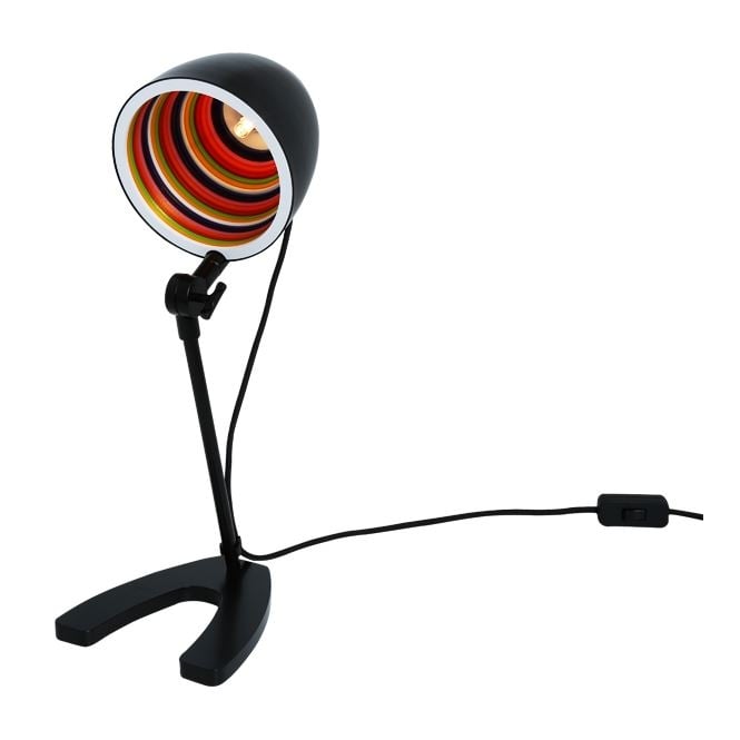SERGEANT PEPPER table lamp in matte black with coloured stripe inner
