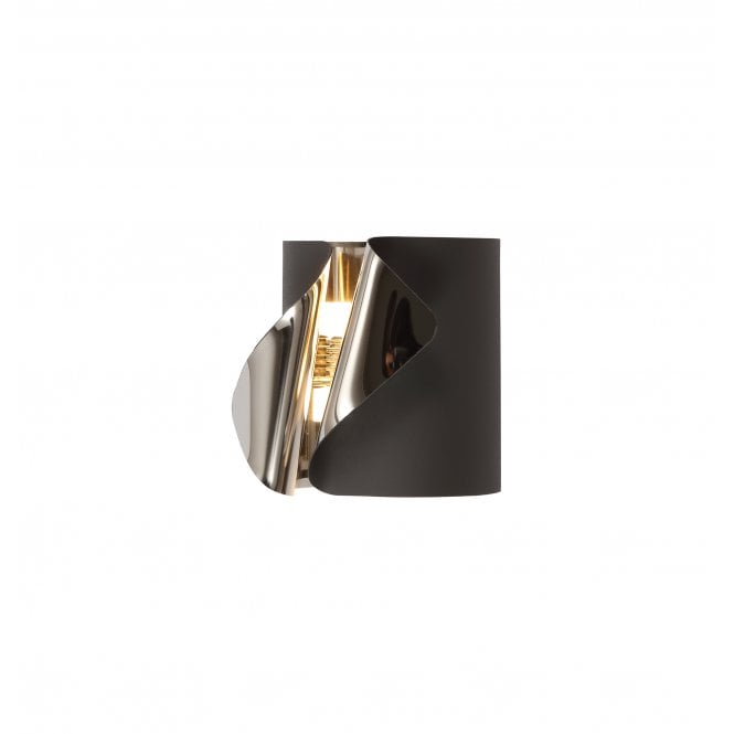 SERVIETTE Metal Two Tone LED Wall Light in Anthracite and Polished Chrome with 3 year warranty
