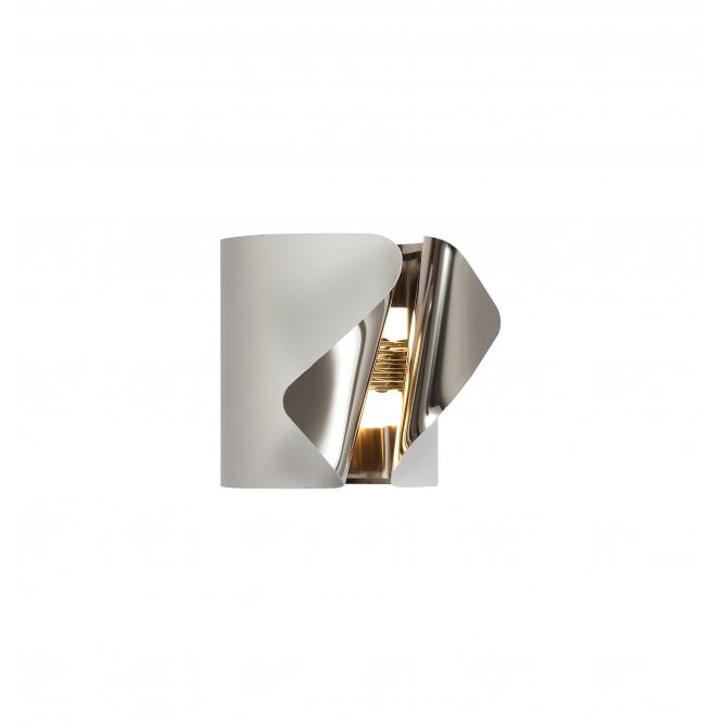 SERVIETTE Metal Two Tone LED Wall Light in White and Polished Chrome with 3 year warranty