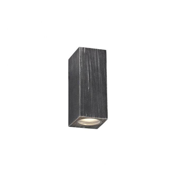 SHAY 2 light black and silver squared outdoor wall light