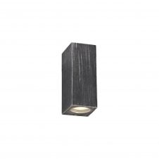 SHAY 2 light black and silver squared outdoor wall light