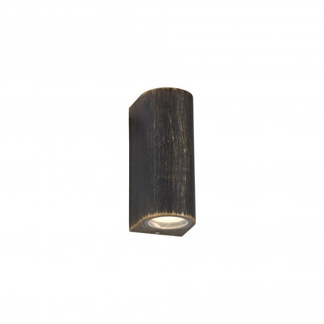 SHAY black and gold 2 light outdoor wall light