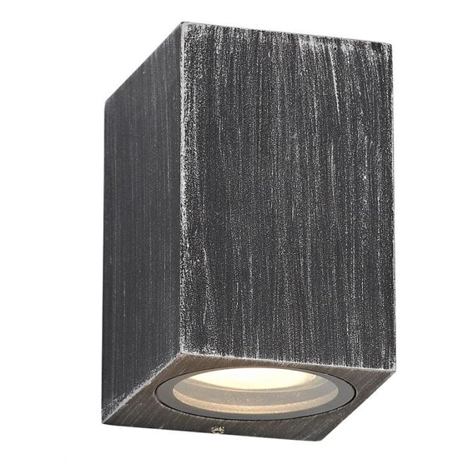 SHAY black and silver small squared outdoor wall light