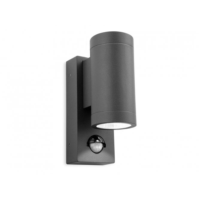 SHELBY LED 2 Light Double Wall with PIR in Graphite