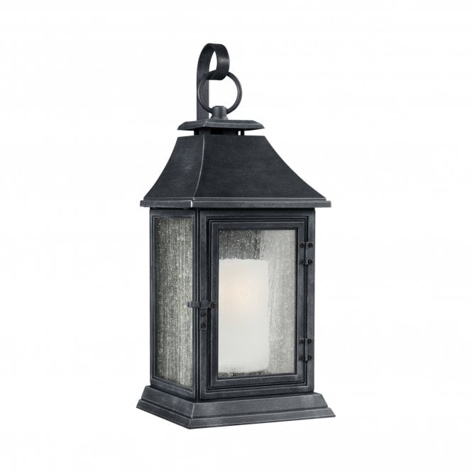 SHEPHERD extra large exterior wall lantern in weathered zinc