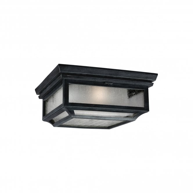 SHEPHERD traditional exterior flush mount lantern in weathered zinc