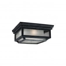 SHEPHERD traditional exterior flush mount lantern in weathered zinc