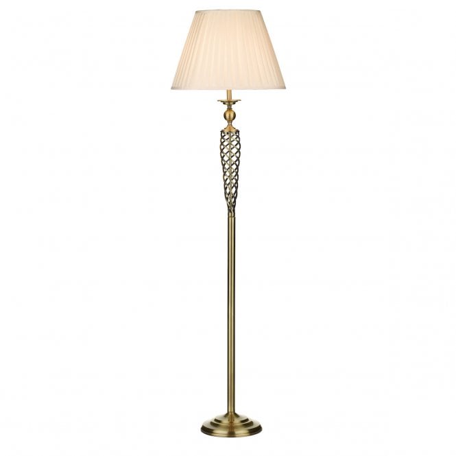 SIAM Floor Lamp complete with Shade Antique Brass