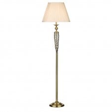 SIAM Floor Lamp complete with Shade Antique Brass