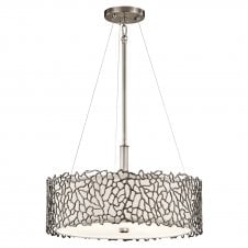 modern dual mount coral pattern ceiling pendant with glass diffuser