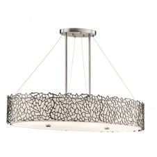 coral pattern ceiling pendant light with glass diffuser