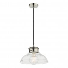 Antique Chrome and Glass Ceiling Pendant