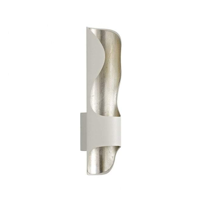Skylar LED Wall Light in White with Silver Leaf