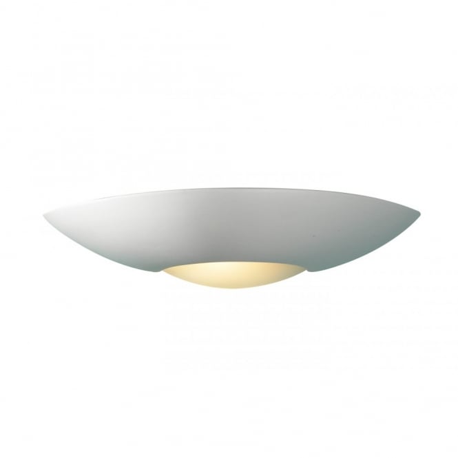 SLICE white satin paintable ceramic wall light