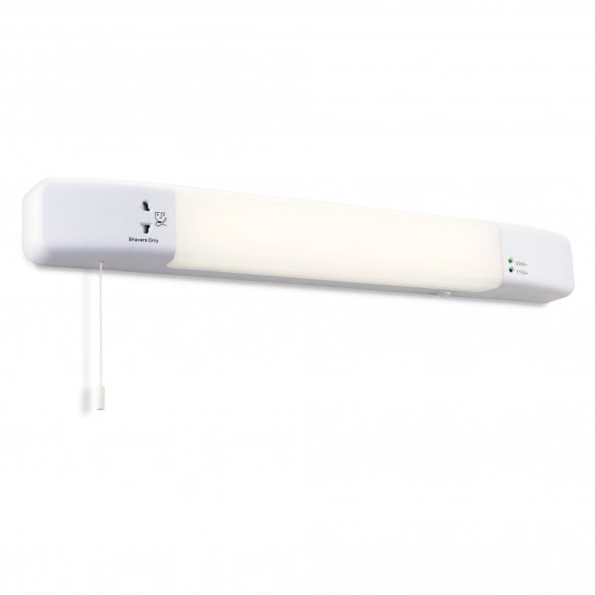 SLIMLINE LED contemporary white shaver light with opal diffuser