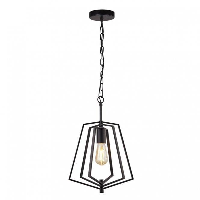 SLINKY 1 Light  Metal Adjustable Matt Black Ceiling Pendant