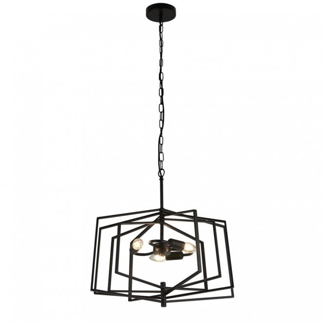 SLINKY 3 Light Metal Adjustable Matt Black Ceiling Pendant