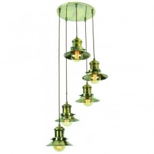 Steampunk Lighting Styles. Industrial brass Cluster Light fitting