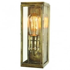 vintage antique brass wall lantern with retro filament bulb