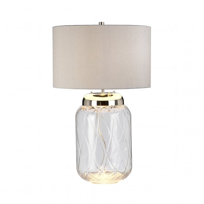 SOLA 2 Light Table Lamp in Clear Glass and Polished Nickel | Base Only