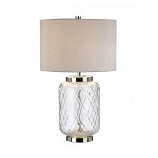 SOLA Small Table Lamp in Clear Glass and Polished Nickel | Base Only
