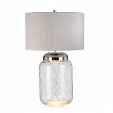 SOLA Small Table Lamp in Clear Glass and Polished Nickel
