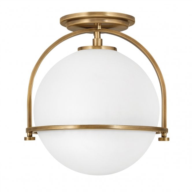 SOMERSET Flush Mount in Brass with Opal Glass