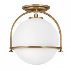 SOMERSET Flush Mount in Brass with Opal Glass