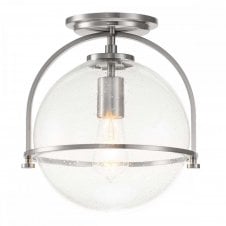 SOMERSET Flush Mount in Brushed Nickel with Clear Glass Globe