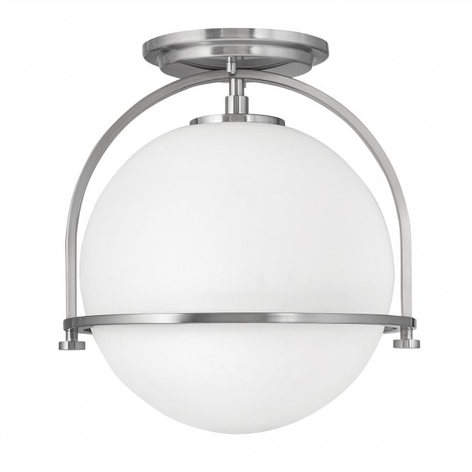 SOMERSET Flush Mount in Brushed Nickel with Opal Glass