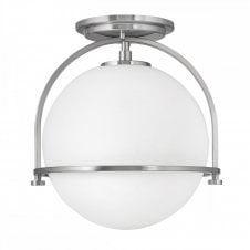SOMERSET Flush Mount in Brushed Nickel with Opal Glass