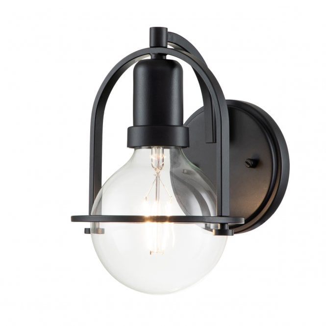 SOMERSET Wall Light in Black with Clear Glass