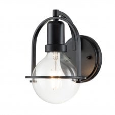 SOMERSET Wall Light in Black with Clear Glass